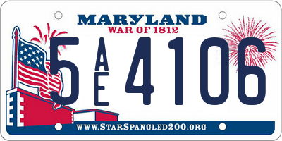 MD license plate 5AE4106