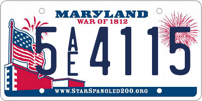 MD license plate 5AE4115