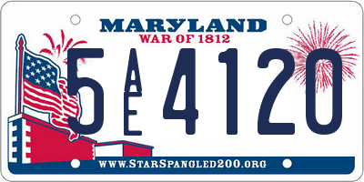 MD license plate 5AE4120