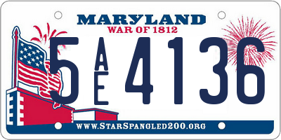 MD license plate 5AE4136