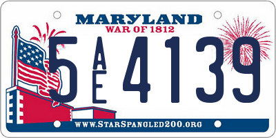 MD license plate 5AE4139