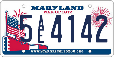 MD license plate 5AE4142