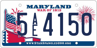 MD license plate 5AE4150