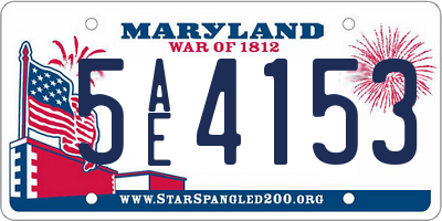 MD license plate 5AE4153