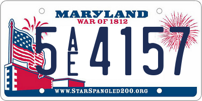 MD license plate 5AE4157