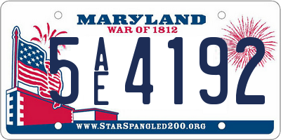 MD license plate 5AE4192