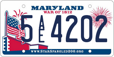 MD license plate 5AE4202