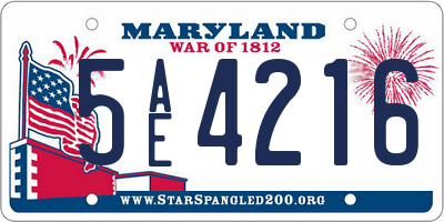 MD license plate 5AE4216