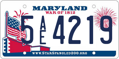 MD license plate 5AE4219