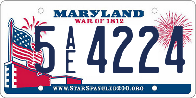 MD license plate 5AE4224