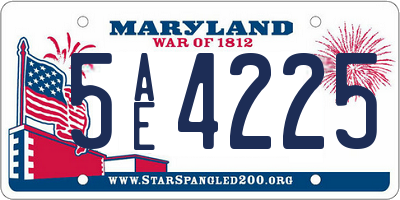 MD license plate 5AE4225