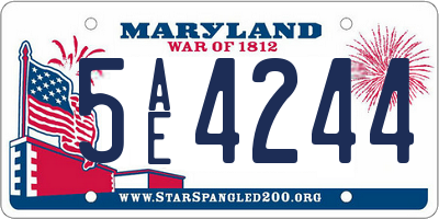 MD license plate 5AE4244