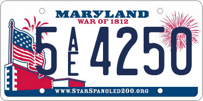 MD license plate 5AE4250