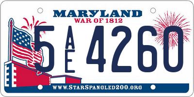 MD license plate 5AE4260