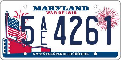 MD license plate 5AE4261