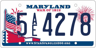 MD license plate 5AE4278