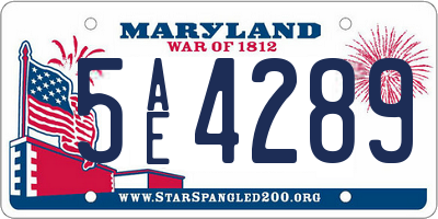 MD license plate 5AE4289