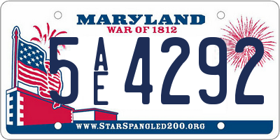 MD license plate 5AE4292