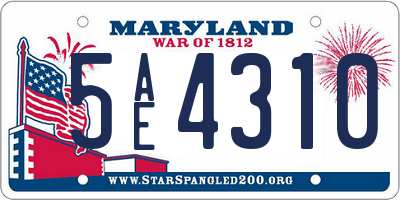 MD license plate 5AE4310