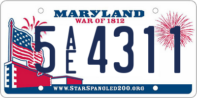 MD license plate 5AE4311