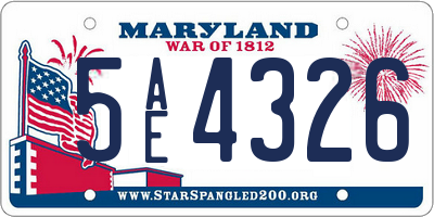 MD license plate 5AE4326