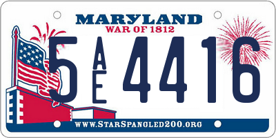 MD license plate 5AE4416