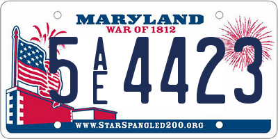 MD license plate 5AE4423