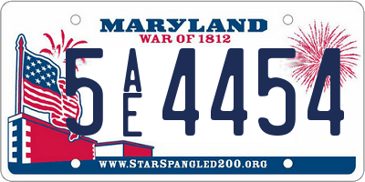 MD license plate 5AE4454