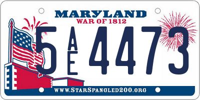 MD license plate 5AE4473