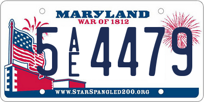 MD license plate 5AE4479