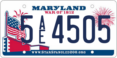 MD license plate 5AE4505