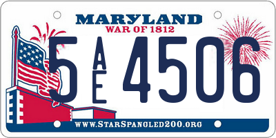 MD license plate 5AE4506