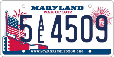 MD license plate 5AE4509