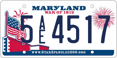 MD license plate 5AE4517