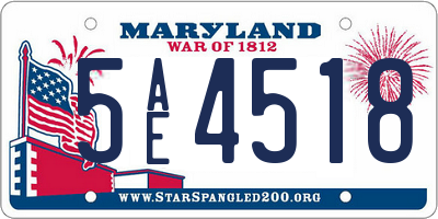 MD license plate 5AE4518