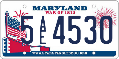 MD license plate 5AE4530