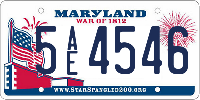MD license plate 5AE4546