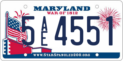 MD license plate 5AE4551
