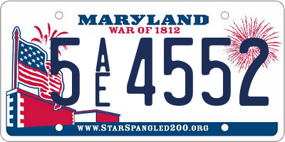 MD license plate 5AE4552