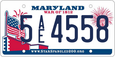 MD license plate 5AE4558