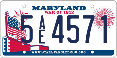 MD license plate 5AE4571