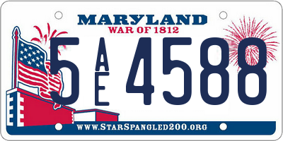 MD license plate 5AE4588