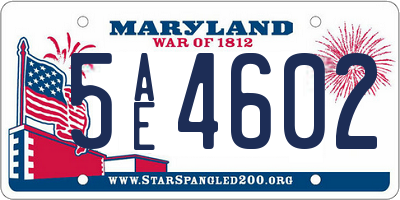 MD license plate 5AE4602