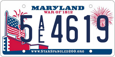 MD license plate 5AE4619