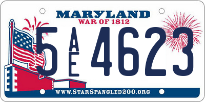 MD license plate 5AE4623