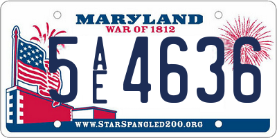 MD license plate 5AE4636
