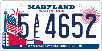 MD license plate 5AE4652