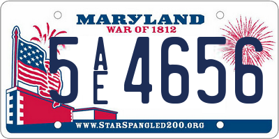 MD license plate 5AE4656