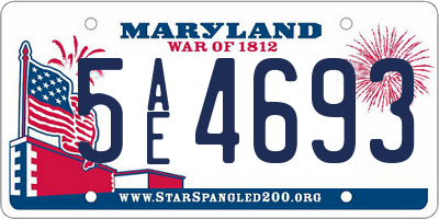MD license plate 5AE4693