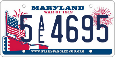 MD license plate 5AE4695